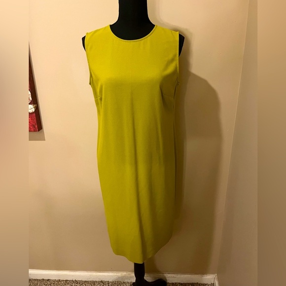 Jjill Chartreuse Sleeveless Dress, size 8 - Picture 1 of 9